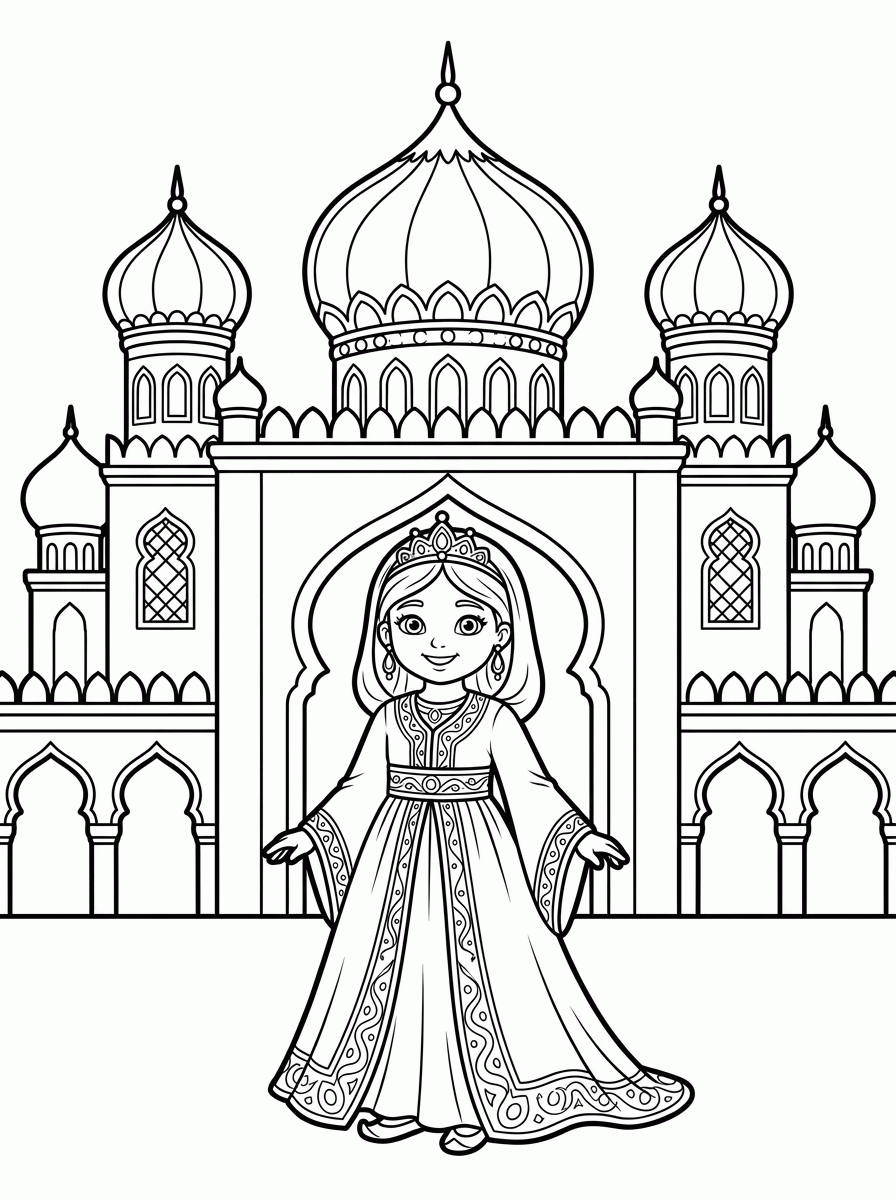 Princesa do Palácio para colorir