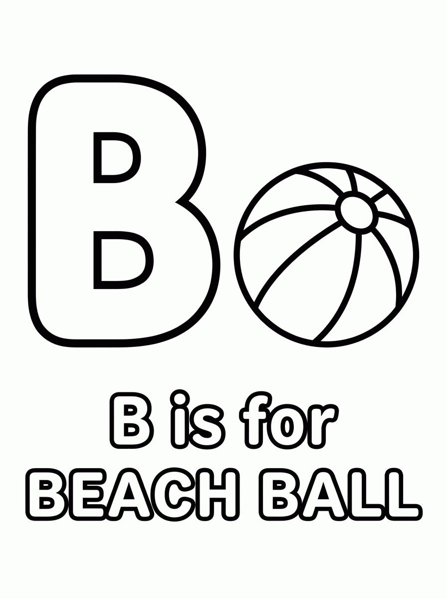 Letra B de Bola para colorir