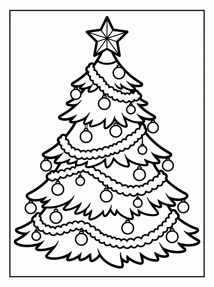 Árvore de Natal com Estrela para colorir