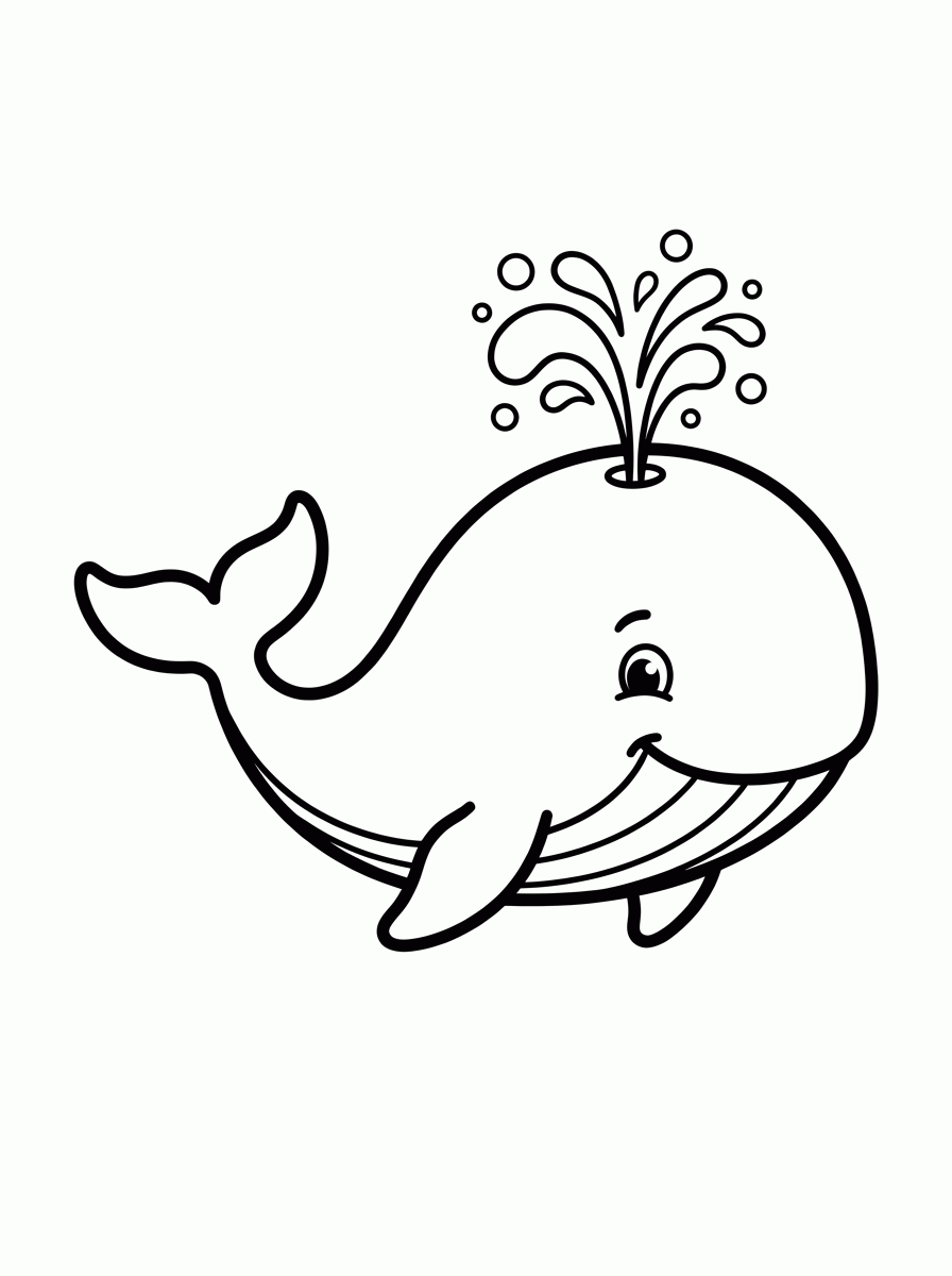 Baleia com Esguicho para colorir