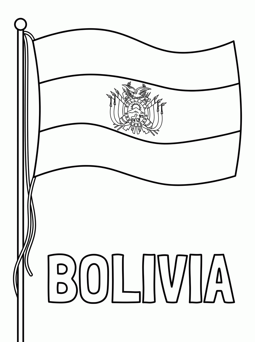 Bandeira da Bolívia para colorir