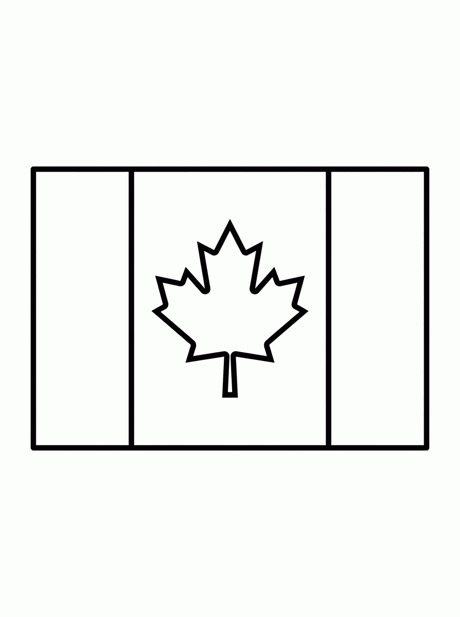 Bandeira do Canada (Flat) para colorir
