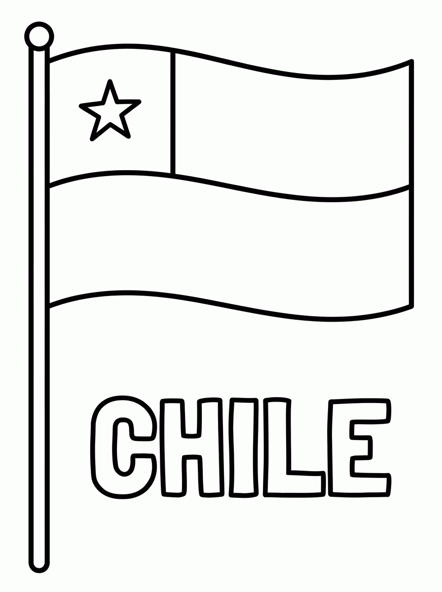 Bandeira do Chile para colorir