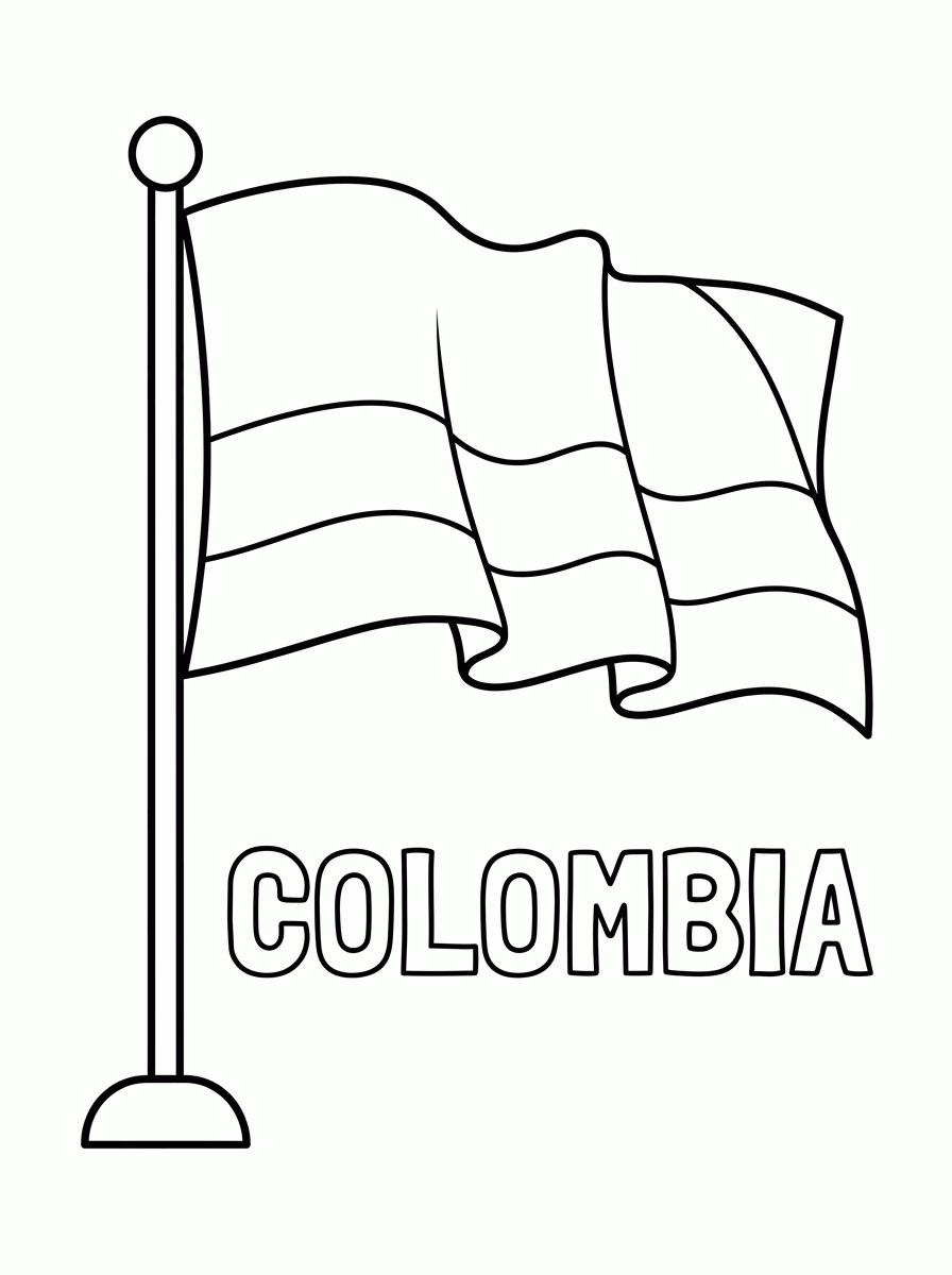 Bandeira da Colômbia para colorir