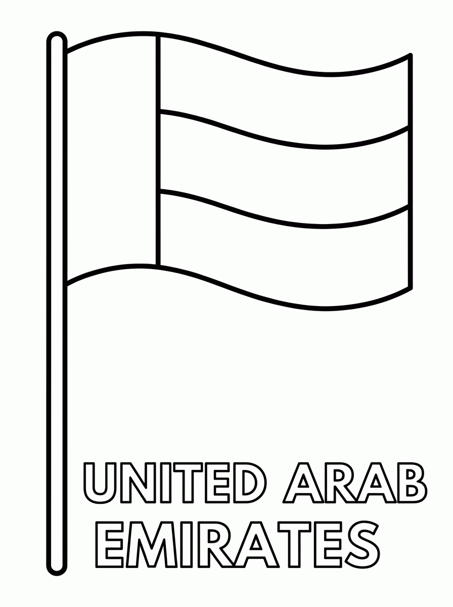 Bandeira dos Emirados Árabes para colorir