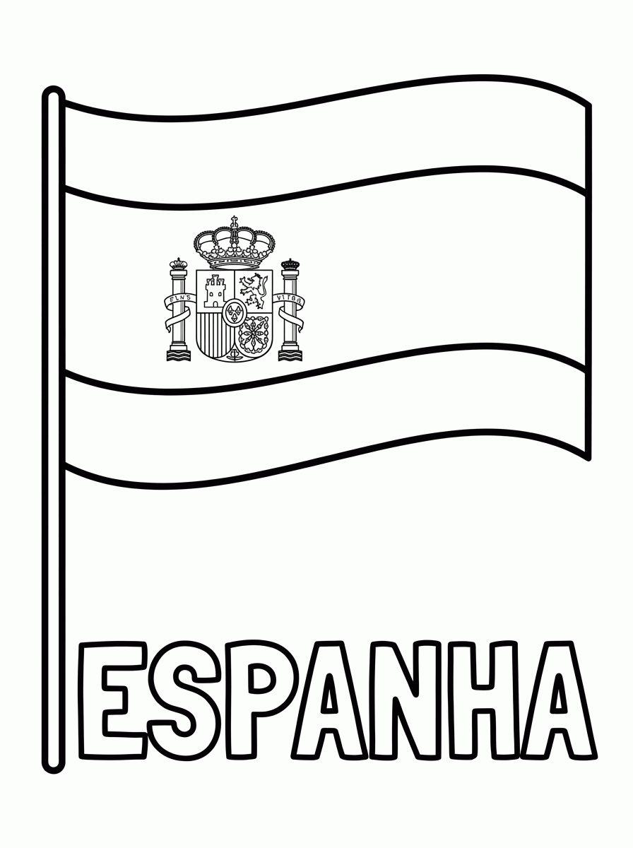 Bandeira da Espanha para colorir