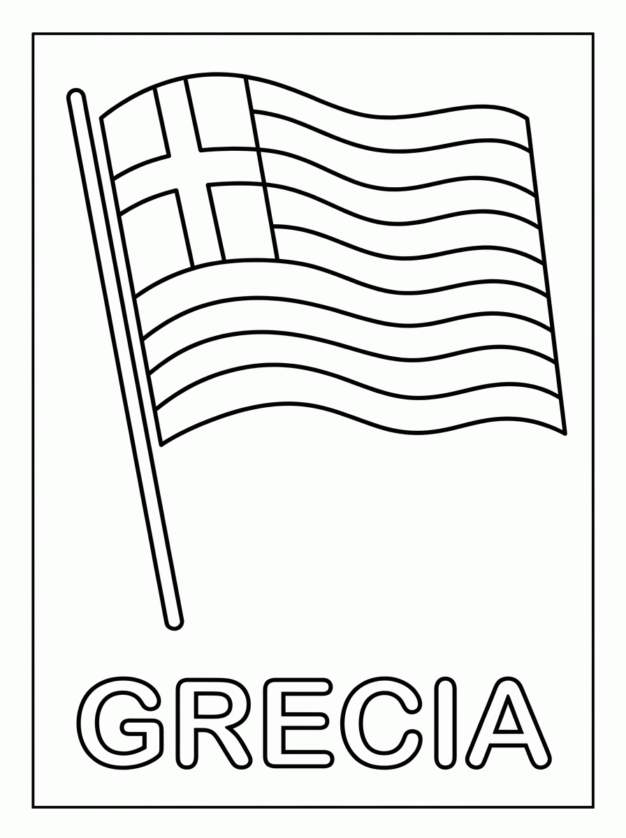 Bandeira da Grécia para colorir