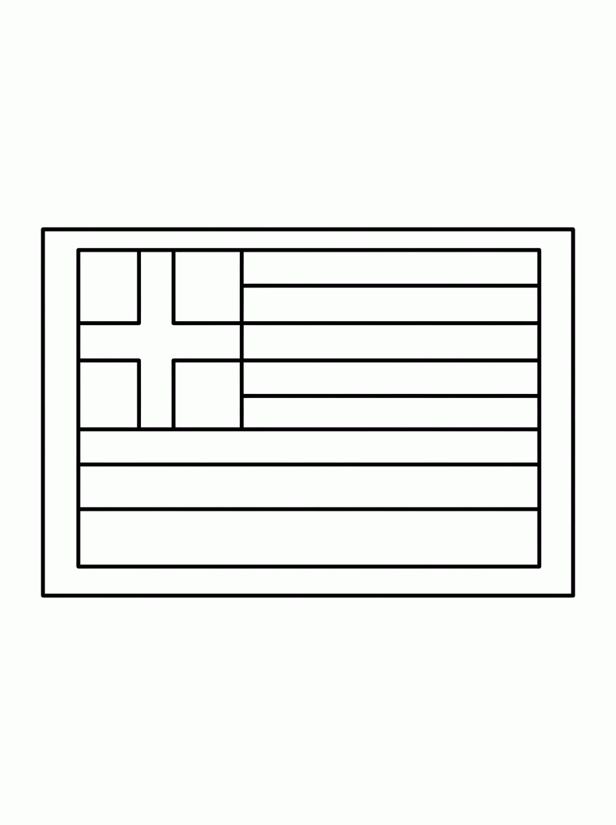 Bandeira da Grecia (Flat) para colorir