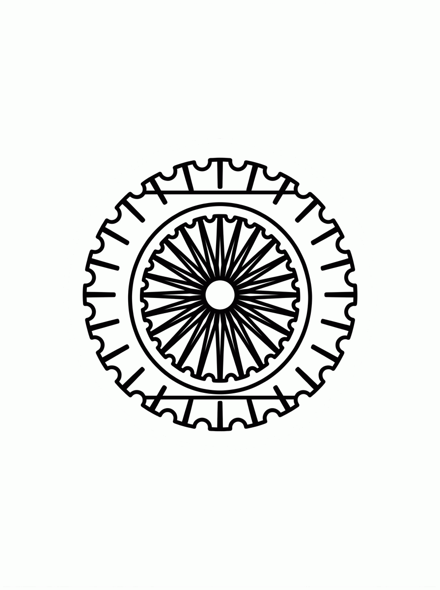 Bandeira da India (Flat) para colorir