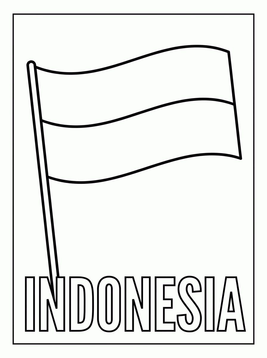 Bandeira da Indonésia para colorir