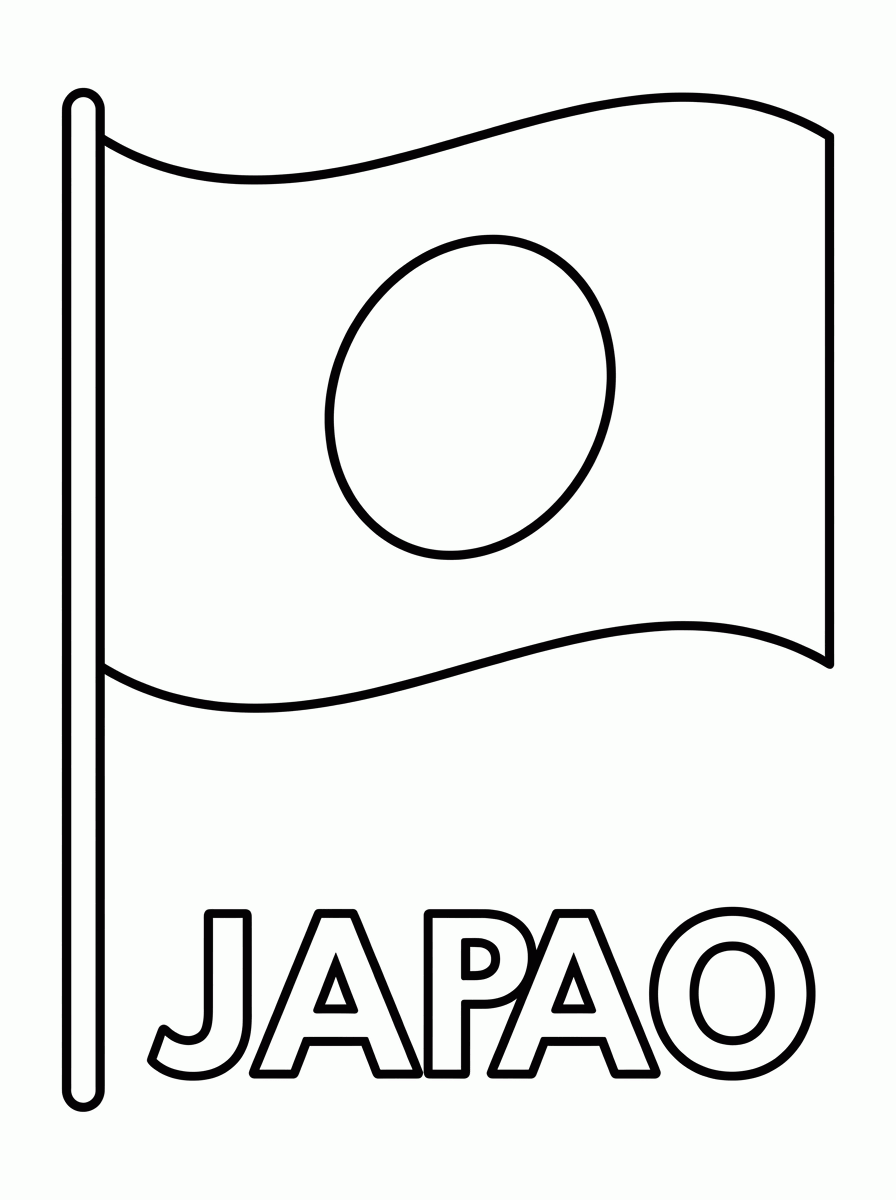 Bandeira do Japão para colorir
