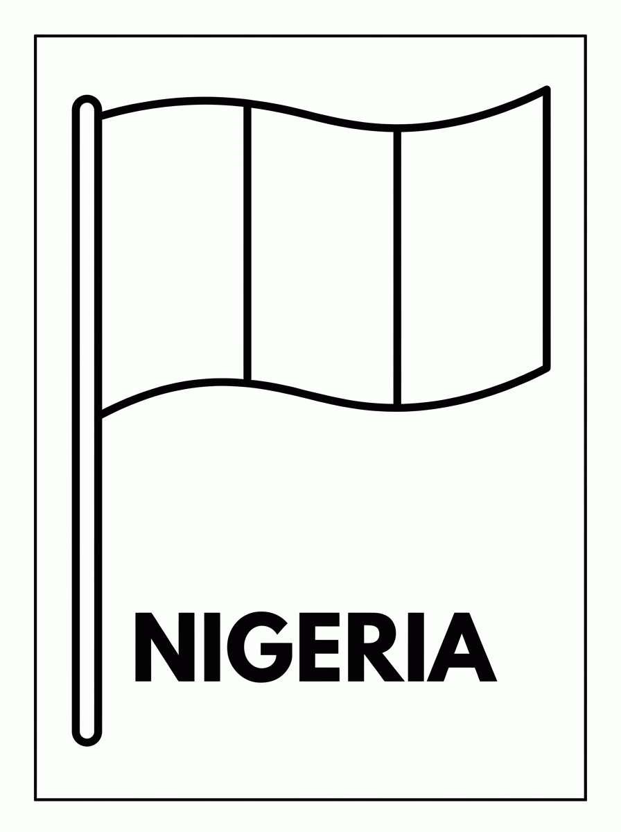 Bandeira da Nigéria para colorir