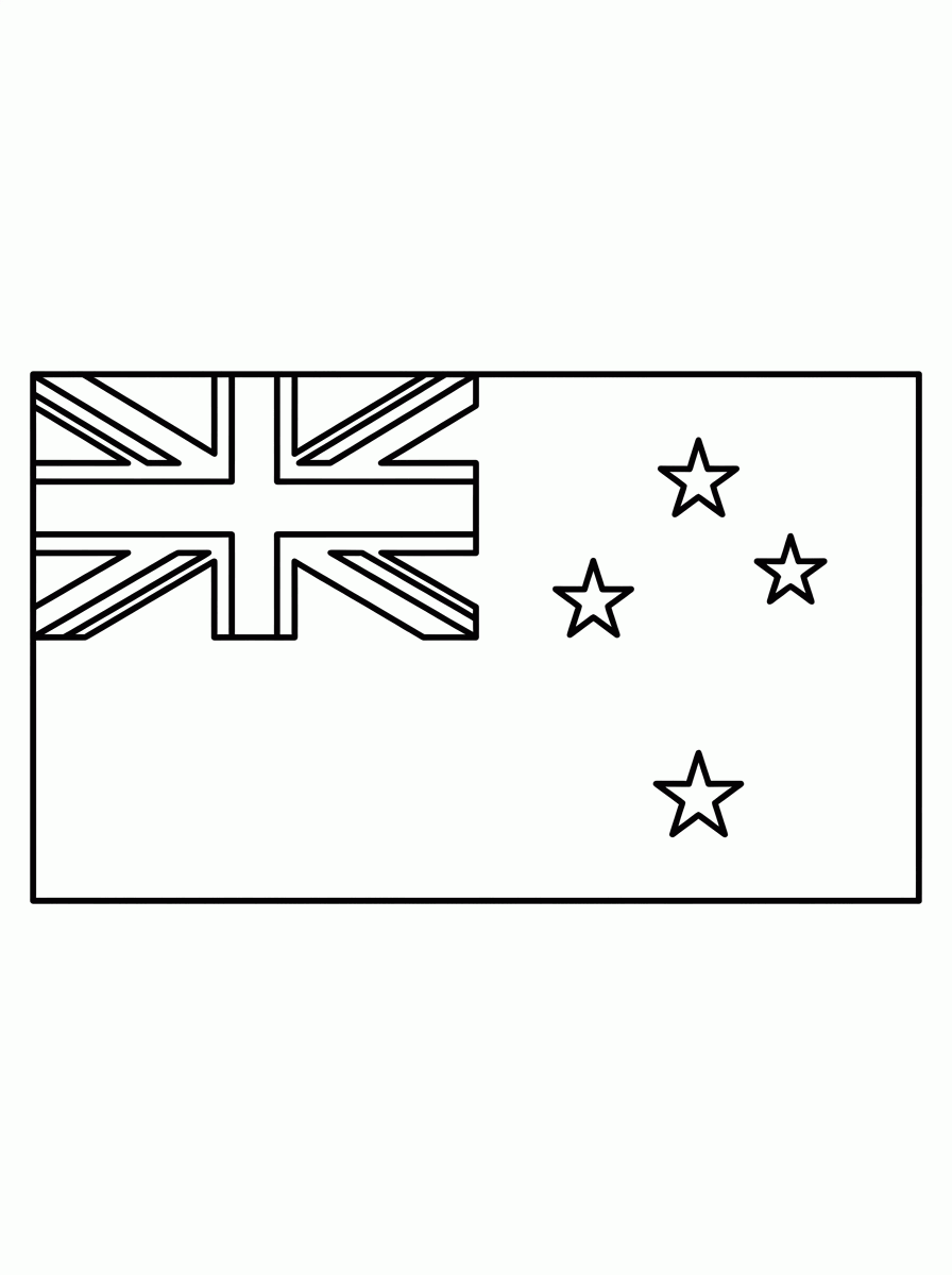 Bandeira da Nova Zelandia (Flat) para colorir