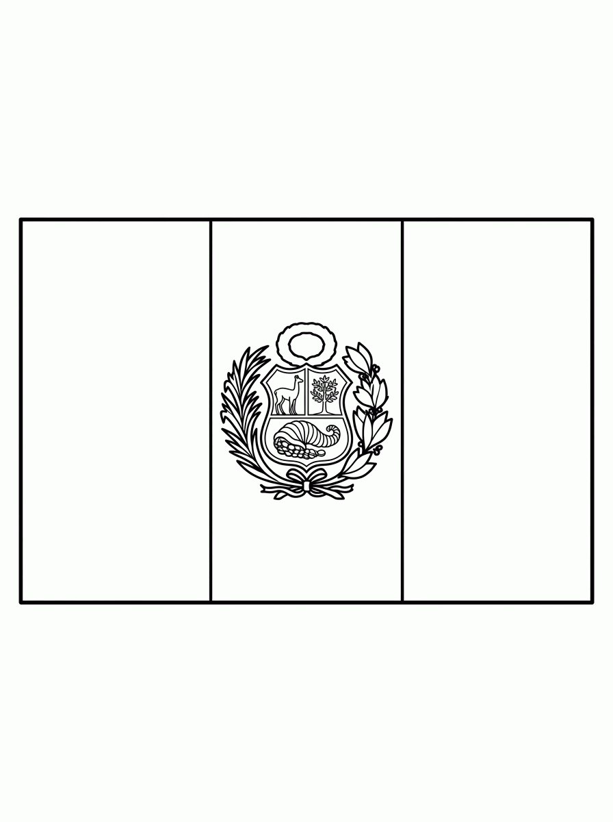 Bandeira do Peru (Flat) para colorir