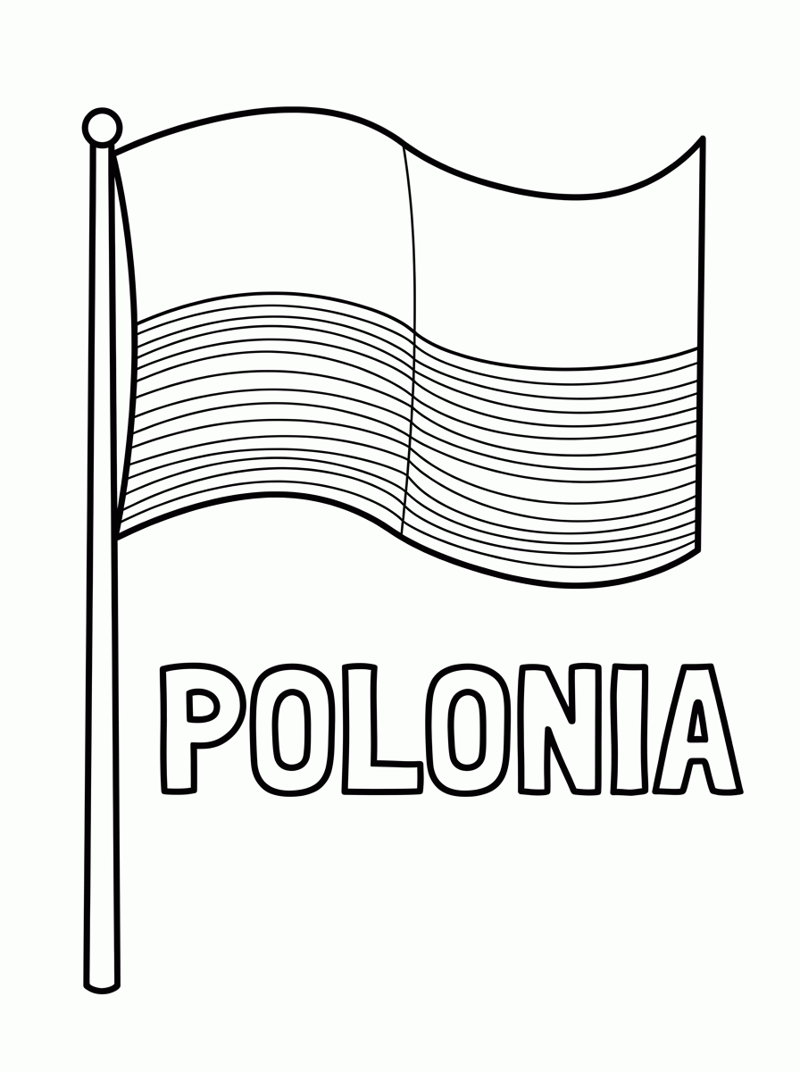 Bandeira da Polônia para colorir