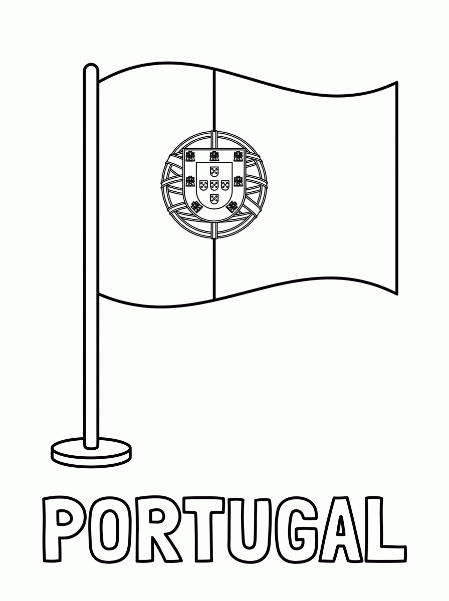 Bandeira de Portugal para colorir