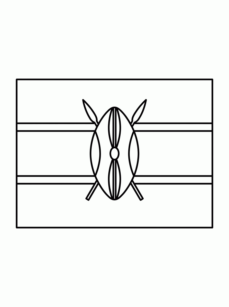 Bandeira do Quenia (Flat) para colorir