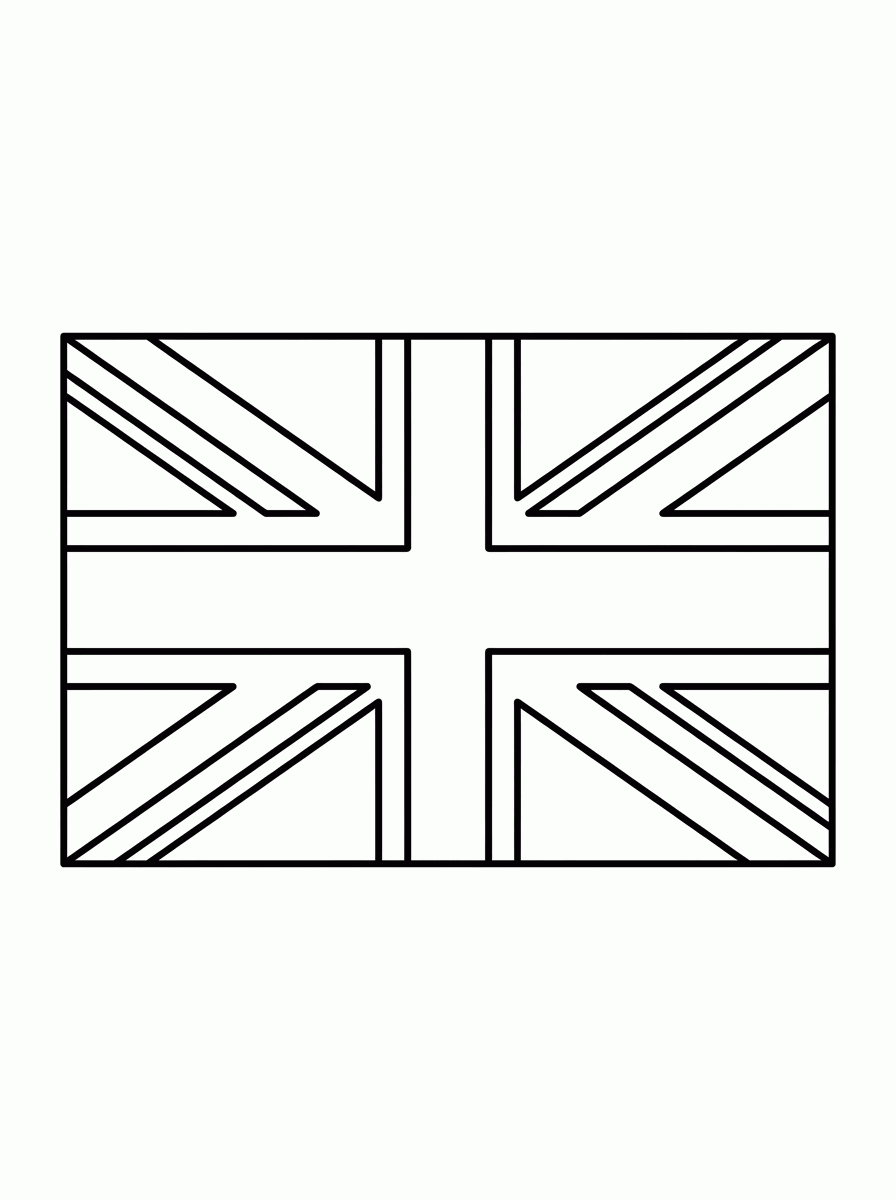 Bandeira do Reino Unido (Flat) para colorir