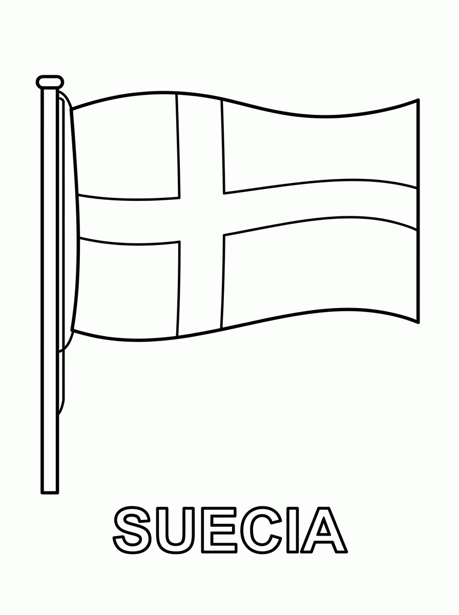 Bandeira da Suécia para colorir