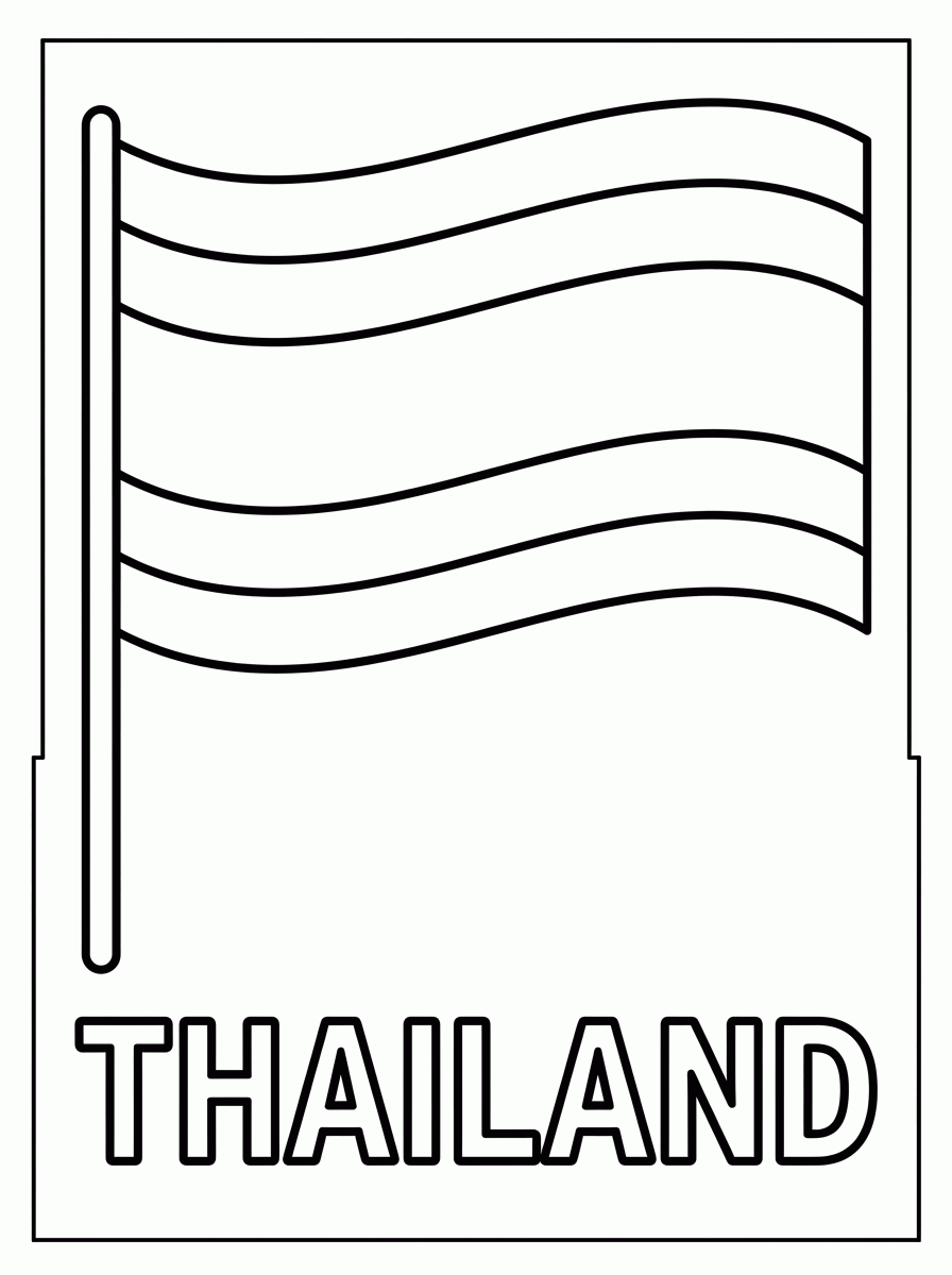 Bandeira da Tailândia para colorir