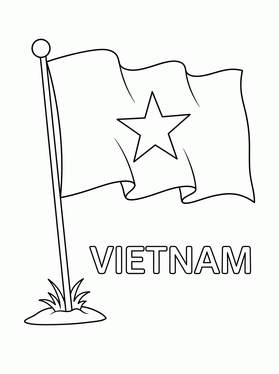 Bandeira do Vietnã para colorir
