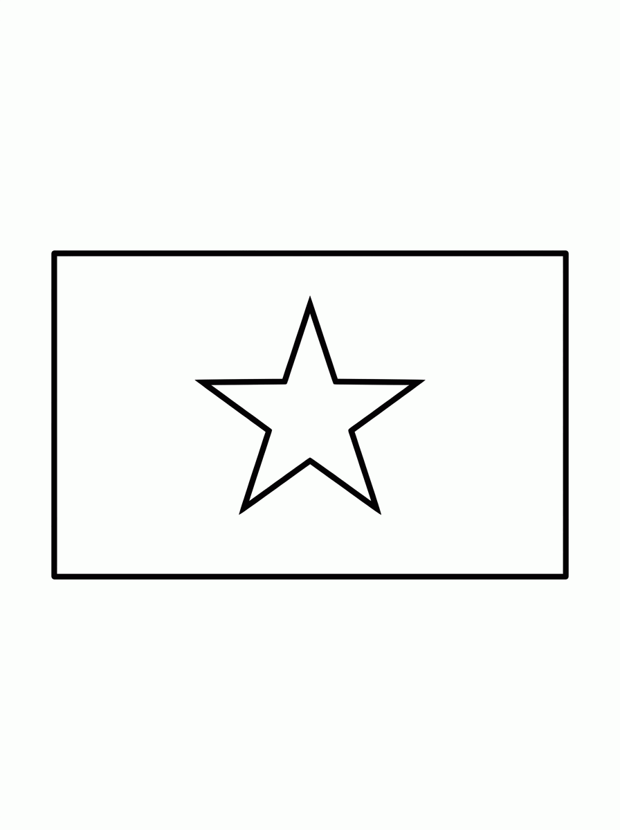 Bandeira do Vietna (Flat) para colorir