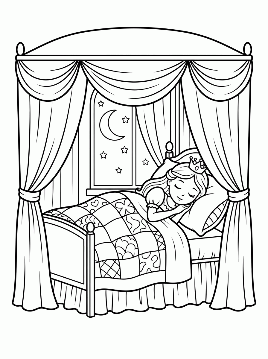 Princesa Adormecida para colorir