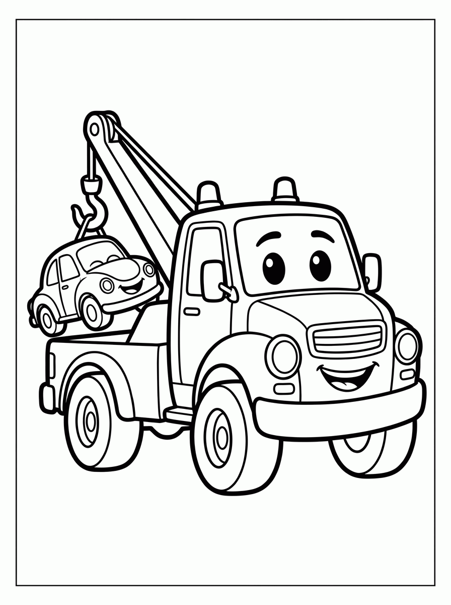 Caminhão Guincho para colorir