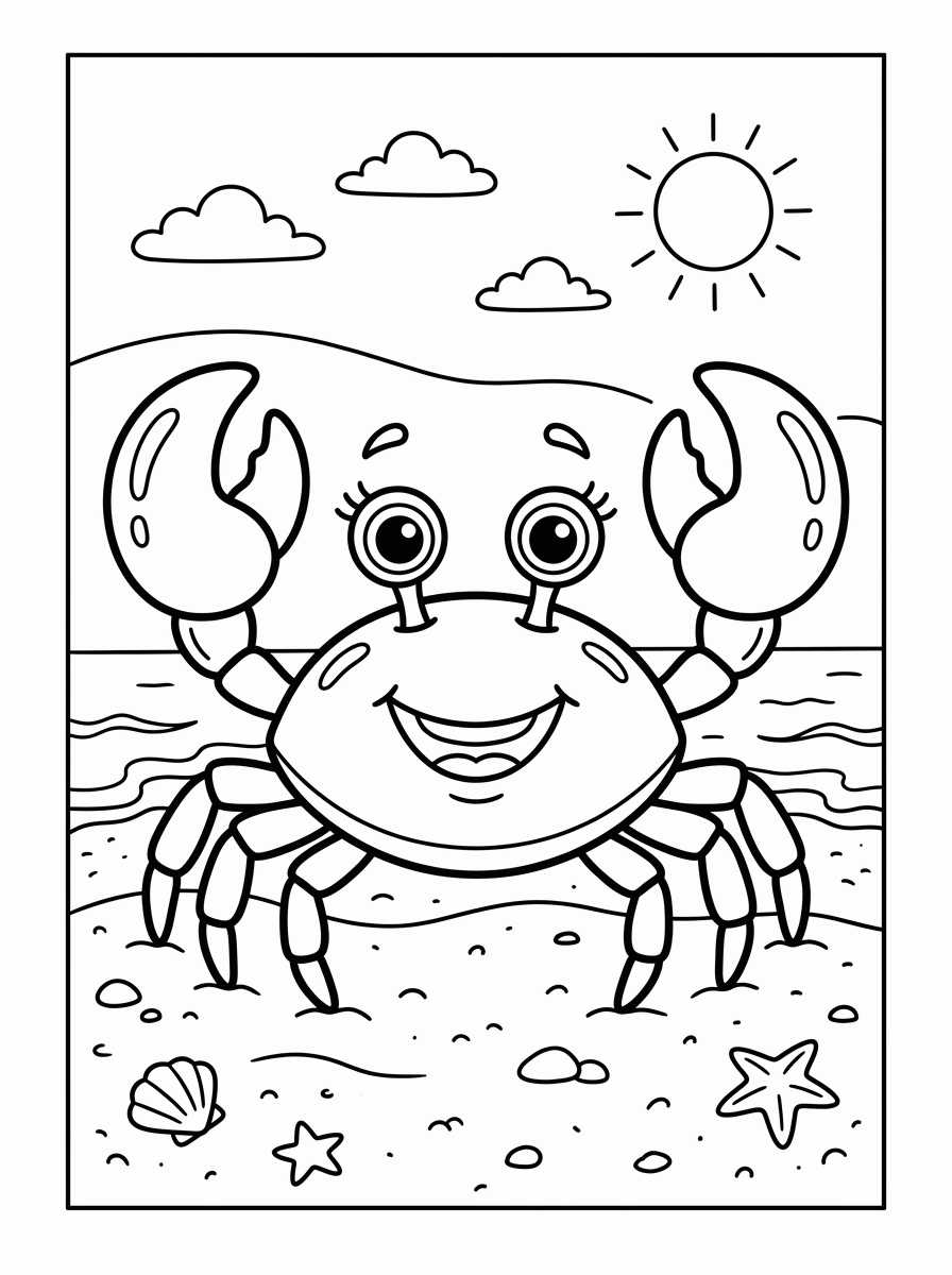 Caranguejo Sorridente para colorir