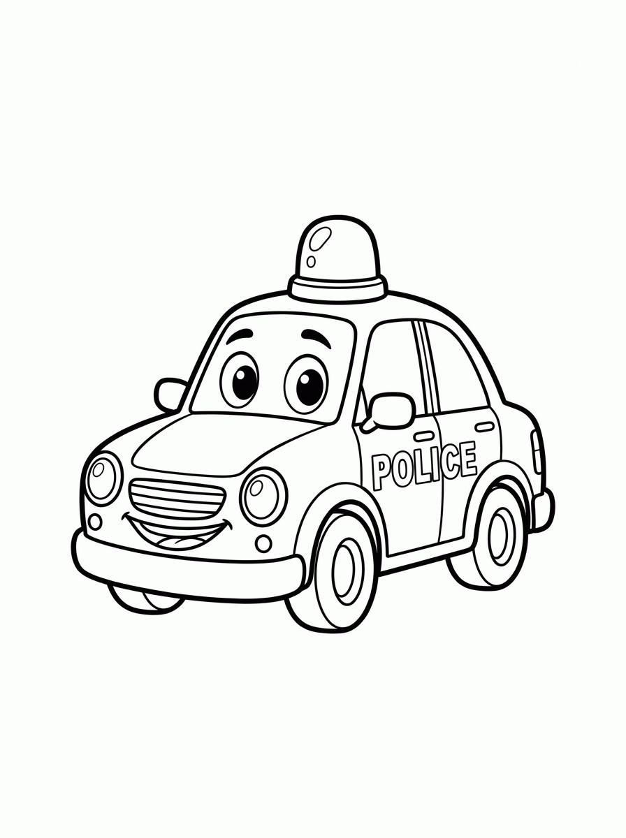 Carro de Polícia para colorir