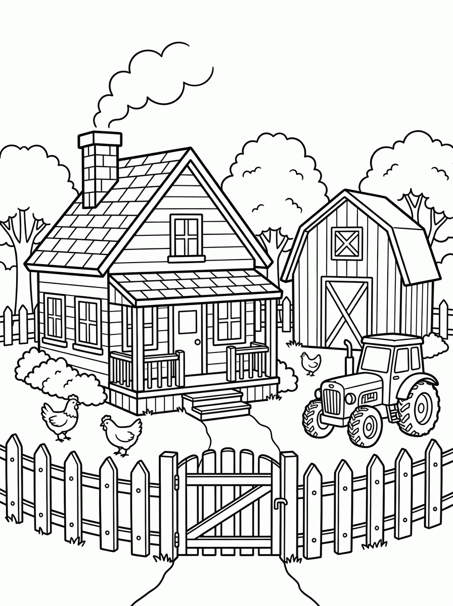 Casa de Fazenda para colorir