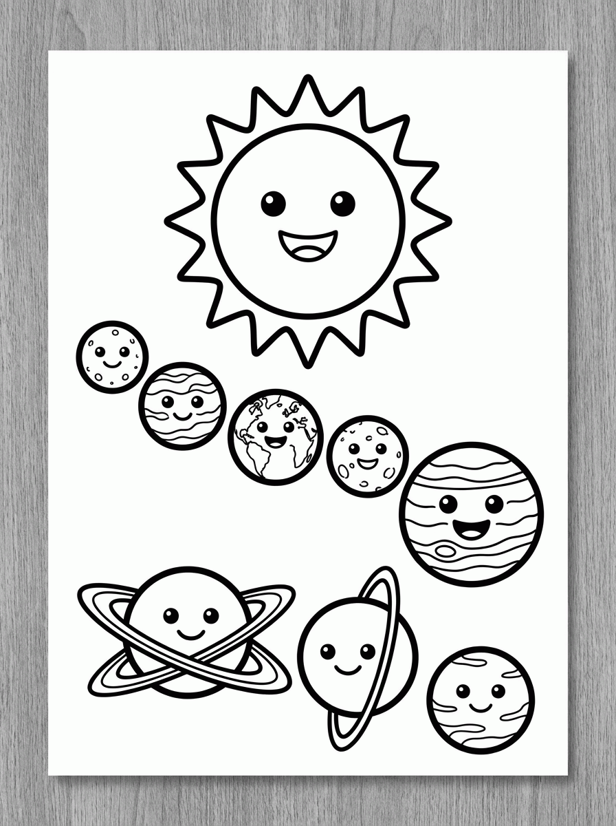 Sistema Solar para colorir