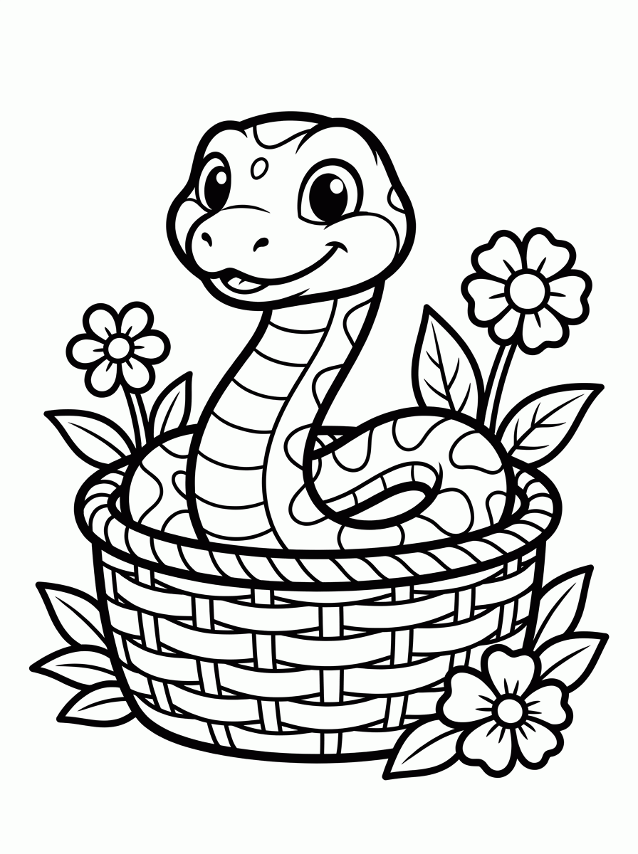 Cobra na Cesta para colorir