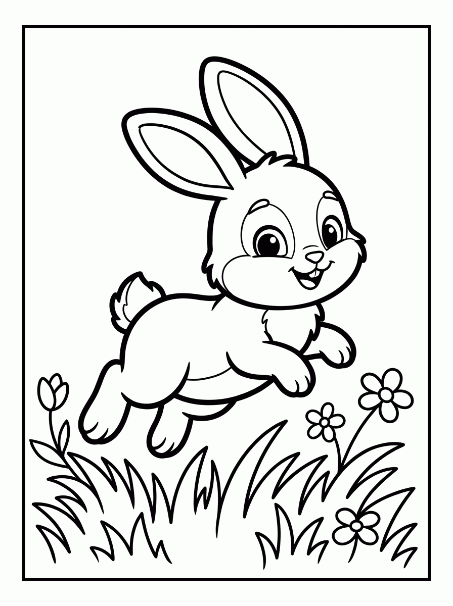 Coelhinho Pulando para colorir