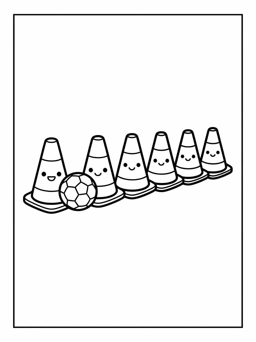 Conos de Entrenamiento para colorear