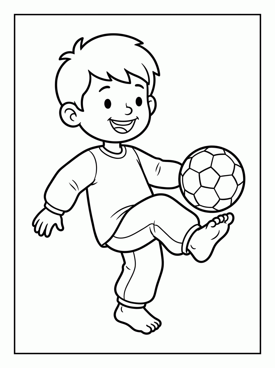 Coloriage de Jonglage de Foot