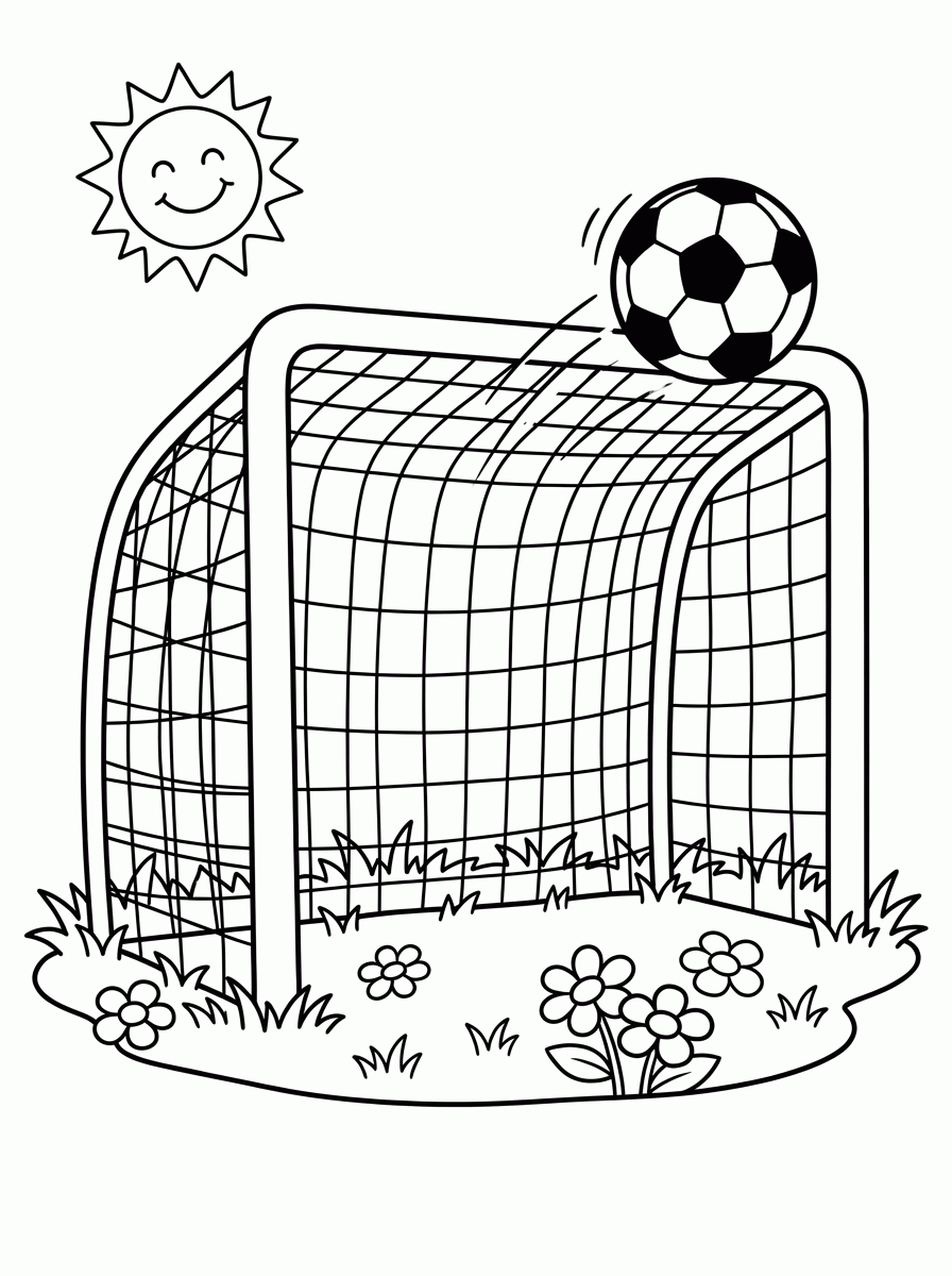 Gol com Rede para colorir