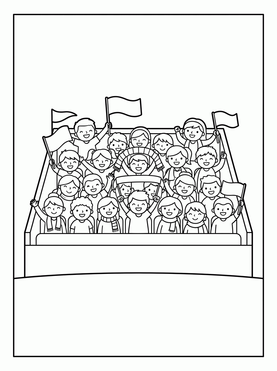 Hinchada en las Gradas para colorear