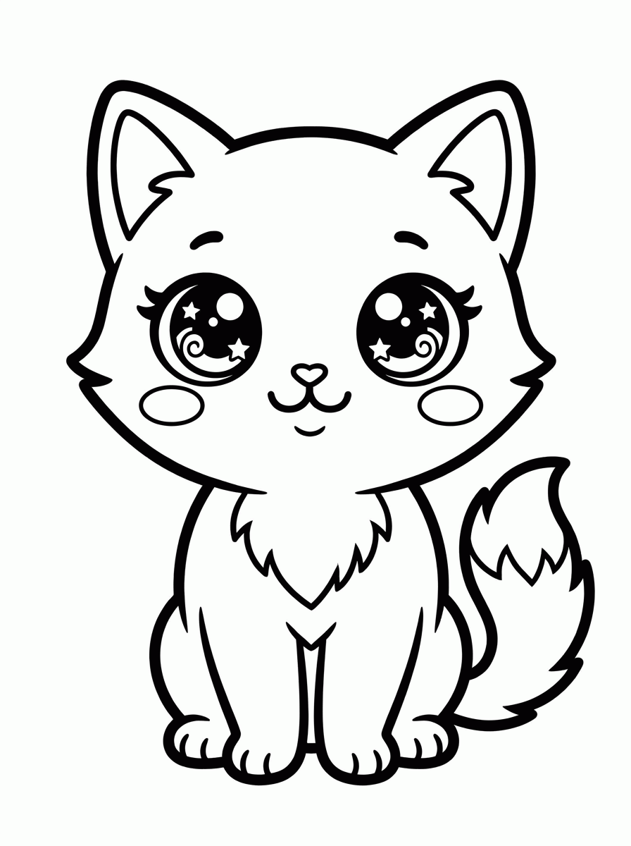 Gatinho Fofo para colorir