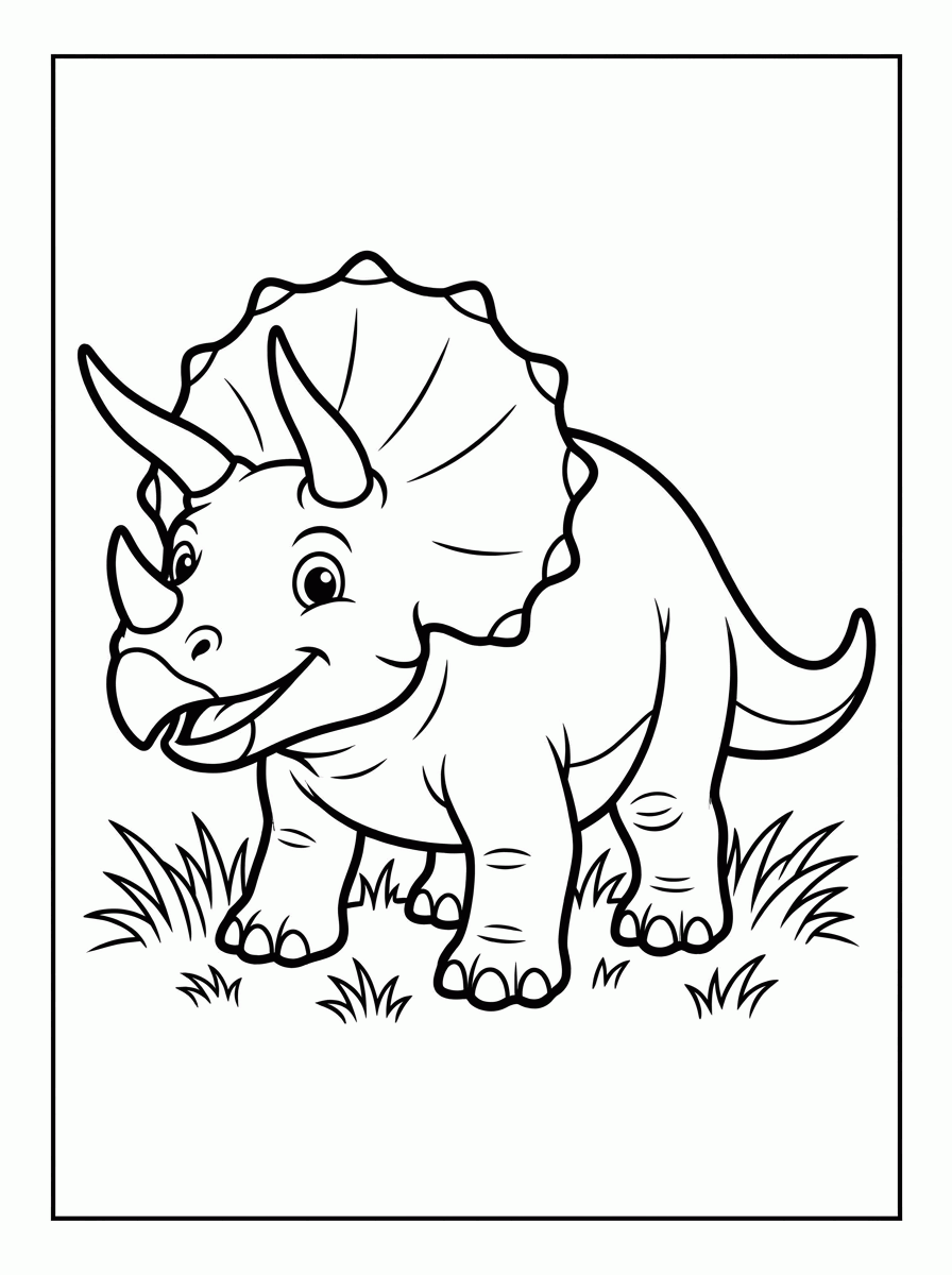 Dinossauro Triceratops para colorir
