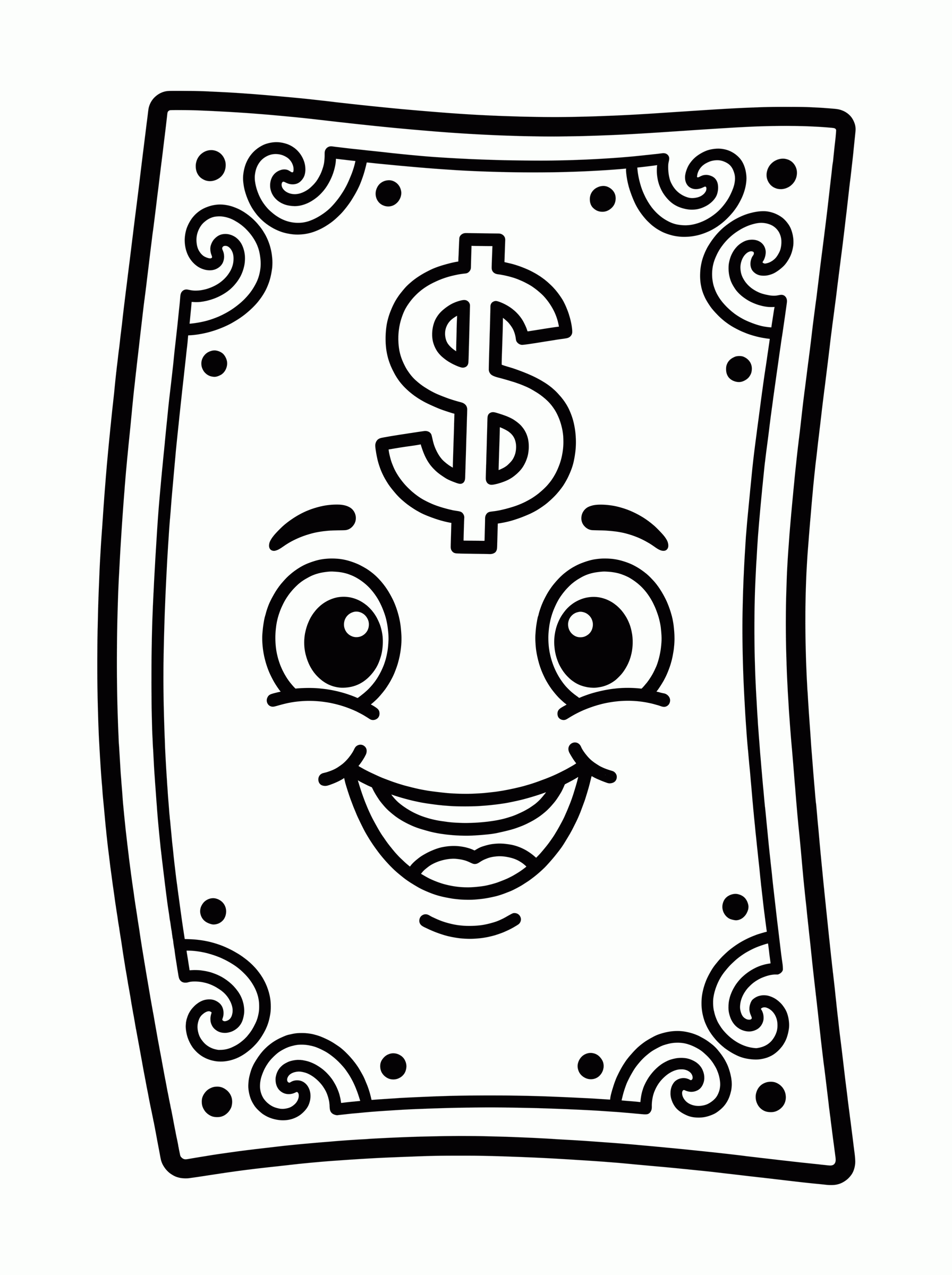 Dollar bill para colorir