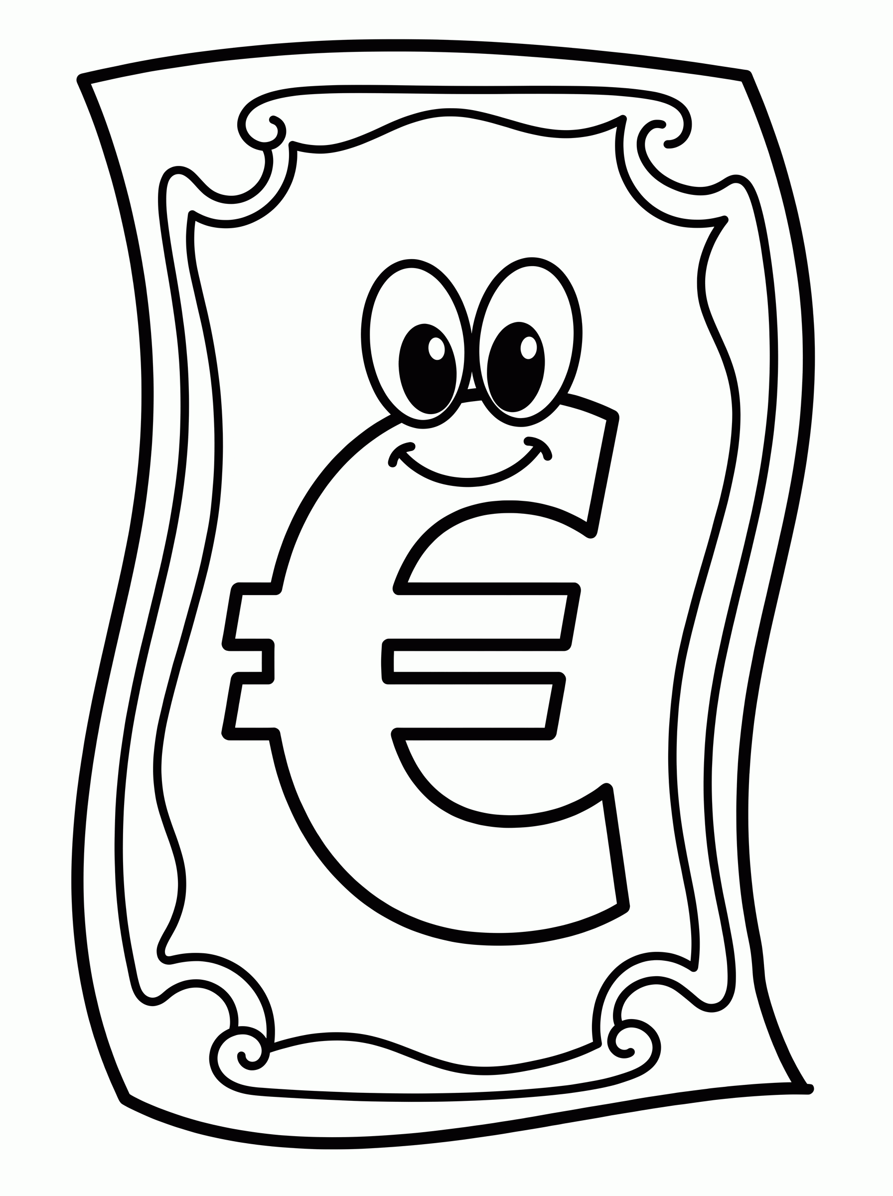 Billet d’euro para colorir