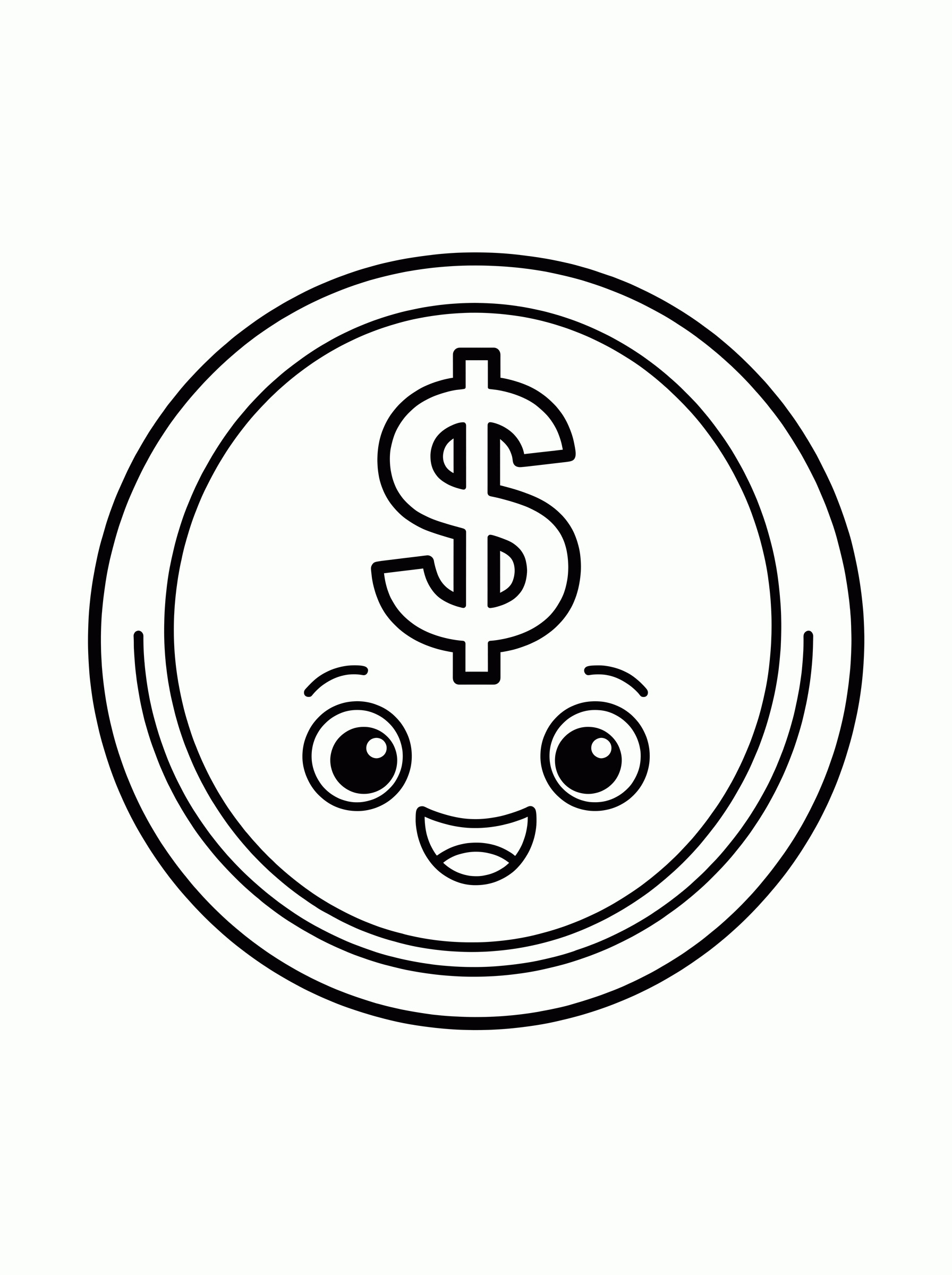 Dollar coin para colorir