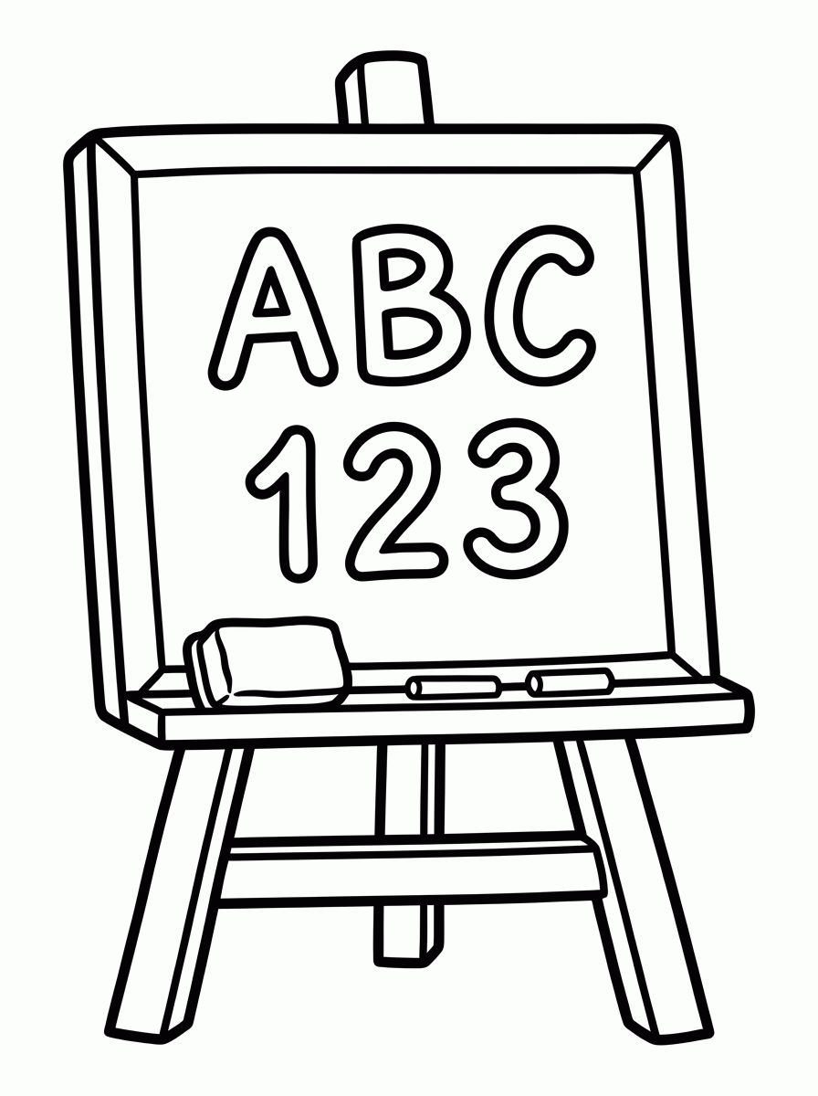 Quadro-Negro com ABC para colorir