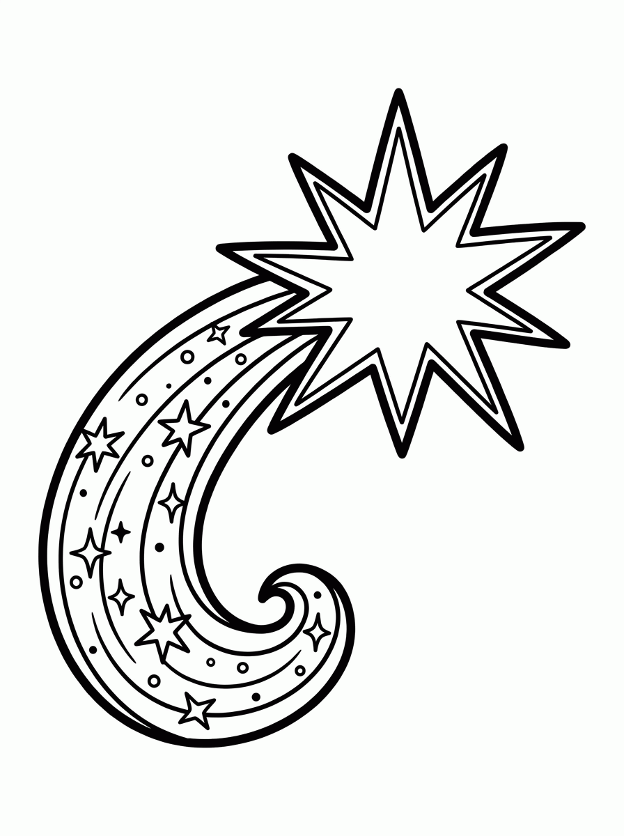 Estrela Cadente para colorir
