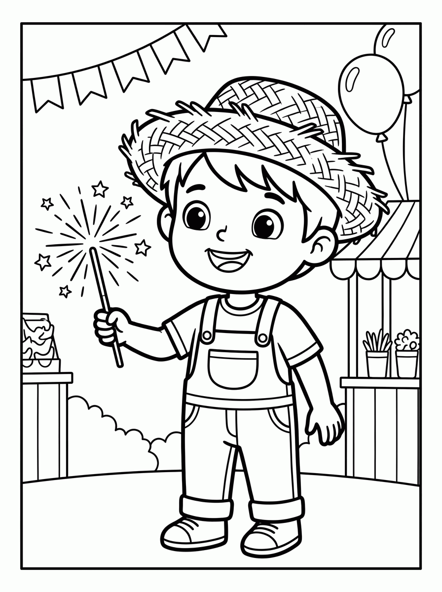 Criança com Estrelinha para colorir