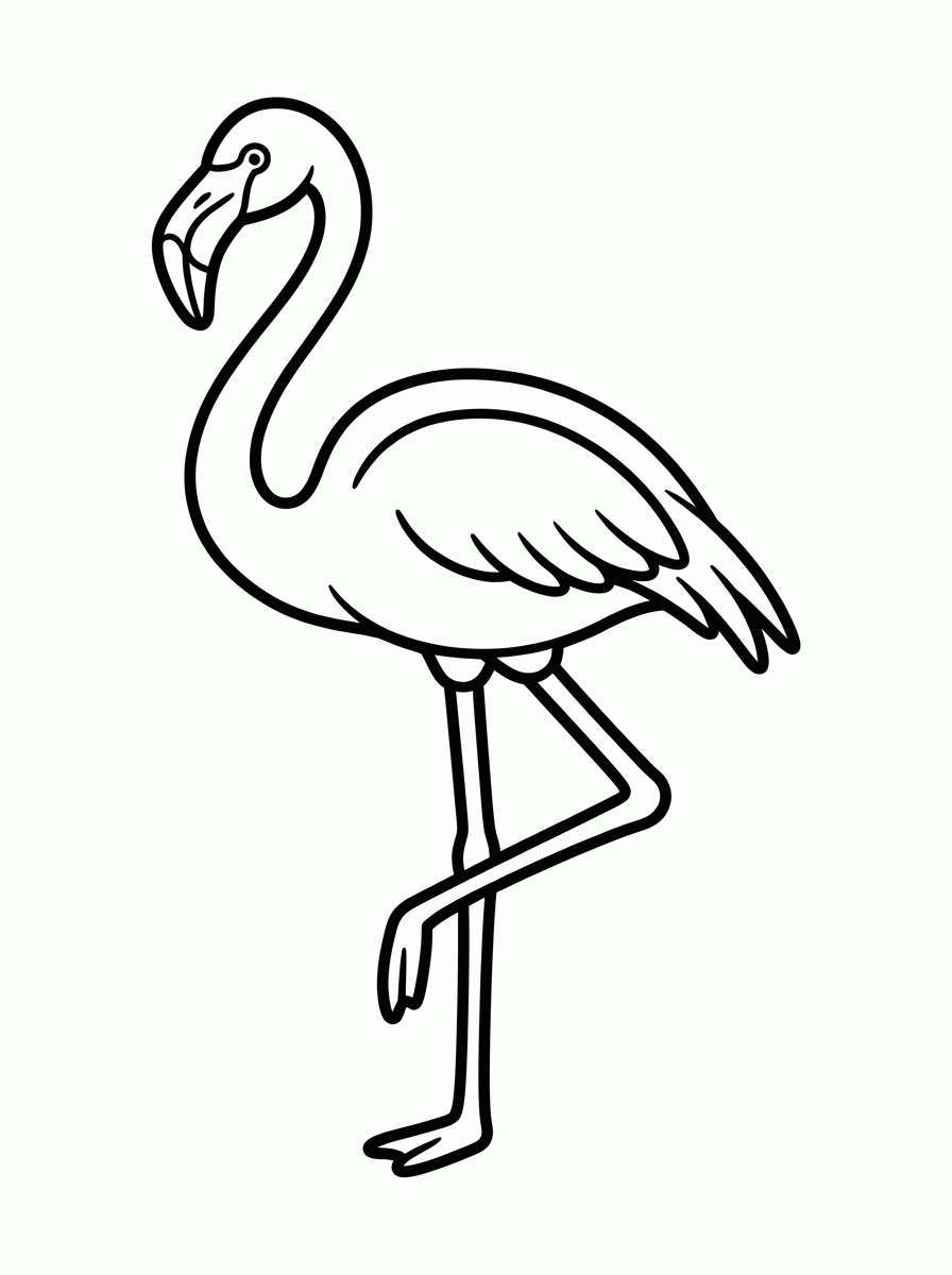 Flamingo Elegante para colorir