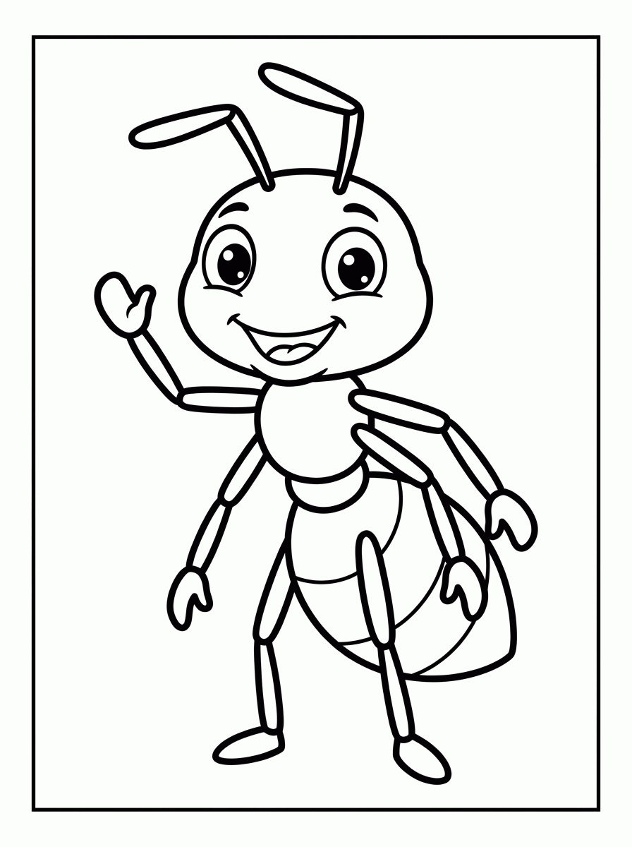 Formiguinha Sorridente para colorir