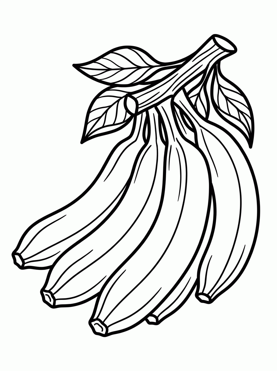 Cacho de Bananas para colorir
