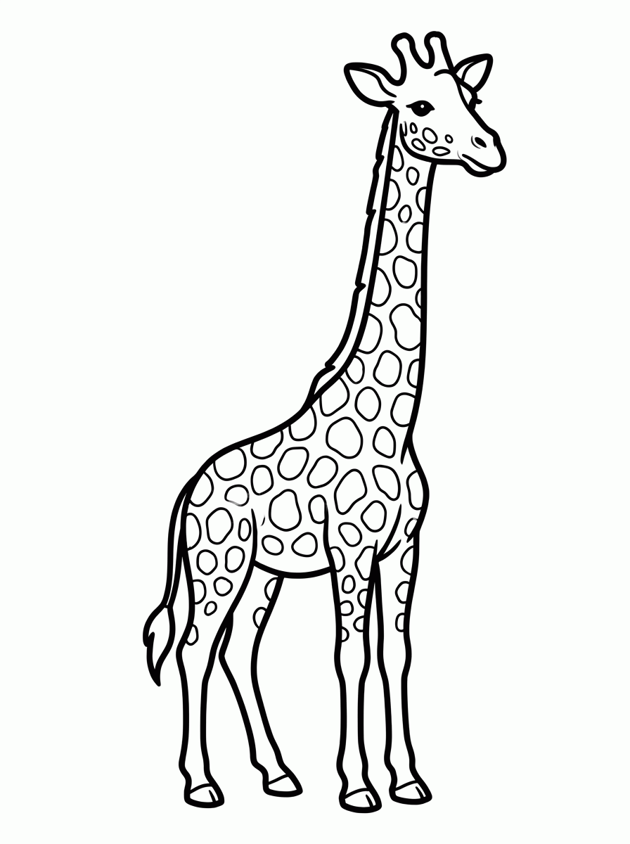 Girafa Alta para colorir